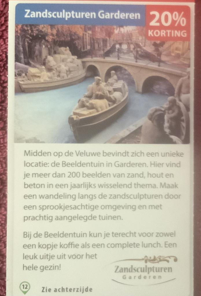 Zandsculpturen Garderen Voordeelbon, Tickets en Kaartjes, Drie personen of meer, Kortingsbon, Overige typen
