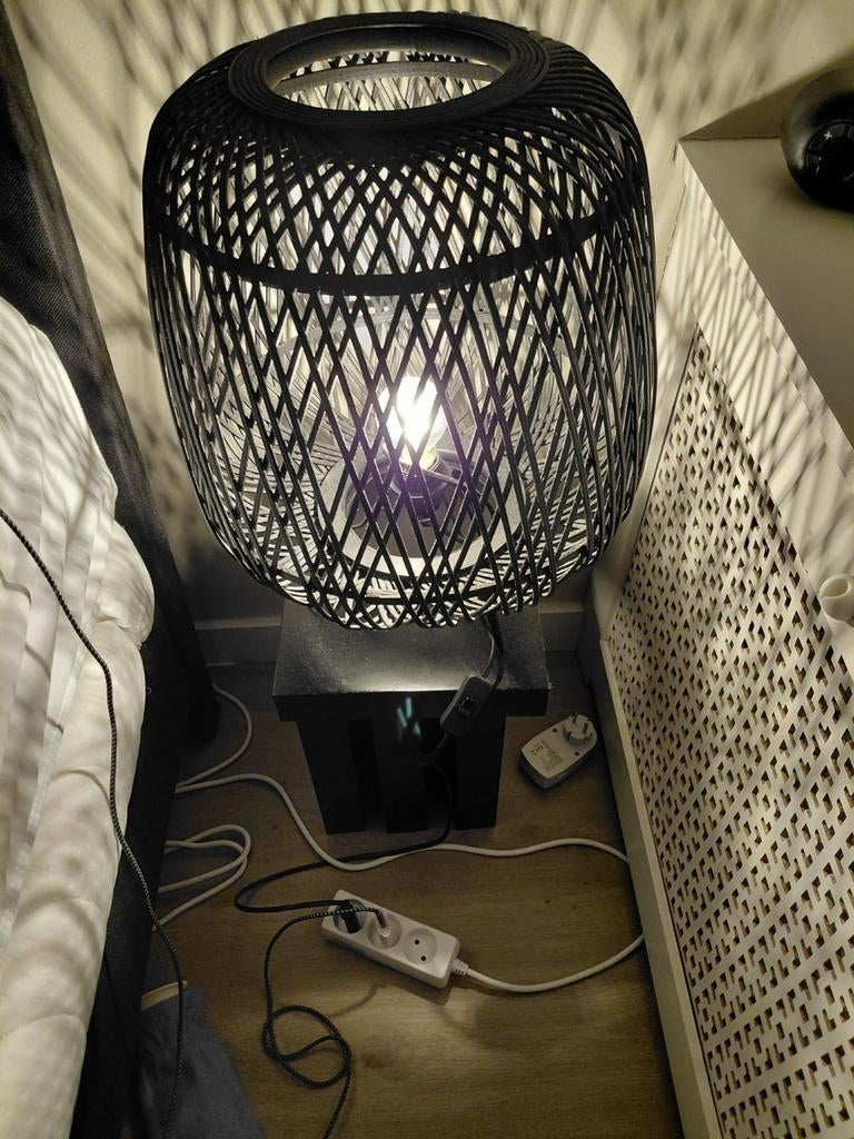 Sierlijke gevlochten lamp, Overige materialen, Ophalen of Verzenden, Zo goed als nieuw, Modern