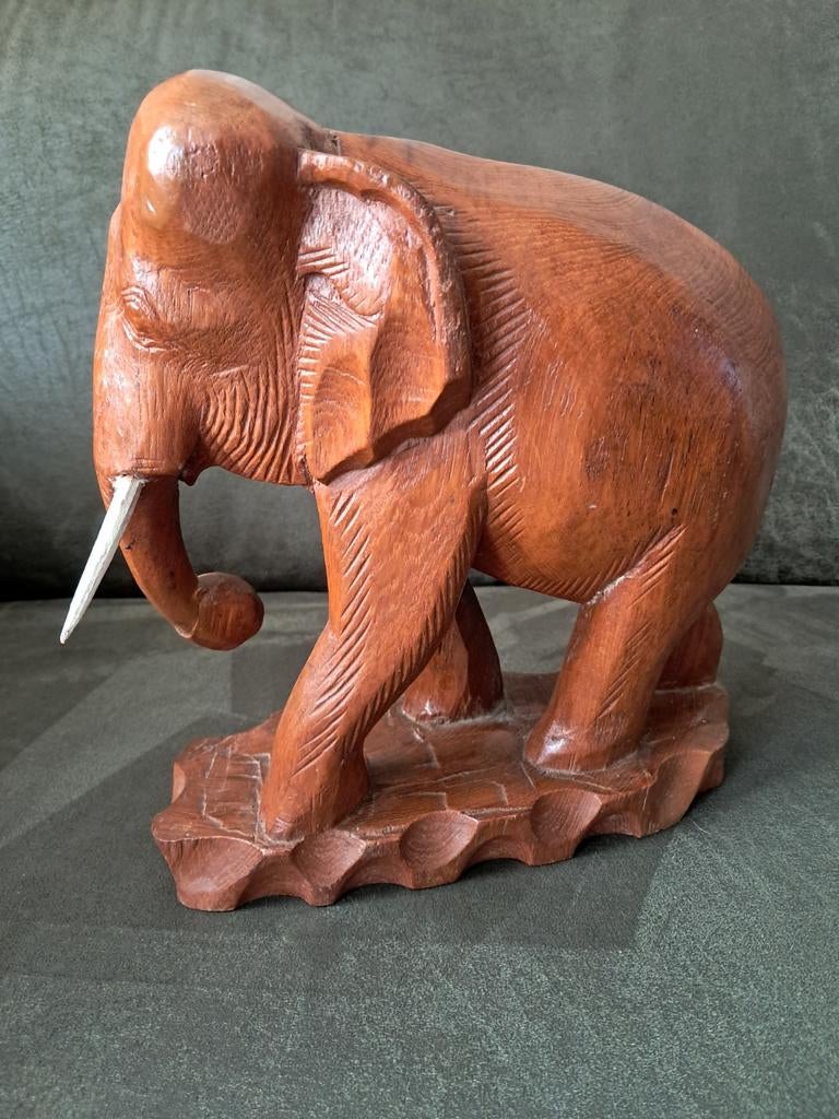 Handgemaakte grote houten Olifant, Antiek en Kunst, Ophalen