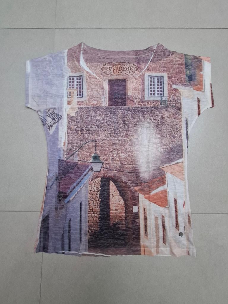 DIVIDERE 38 40  top shirt t-shirt NIEUW bruin grijs blauw, Kleding | Dames, Maat 38/40 (M), Dividere, Bruin, Nieuw