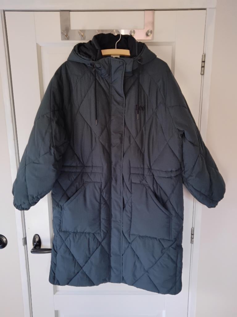Lee gewateerde puffer winterjas L/XL oversized charcoal, Ophalen of Verzenden, Nieuw, Maat 42/44 (L), Zwart