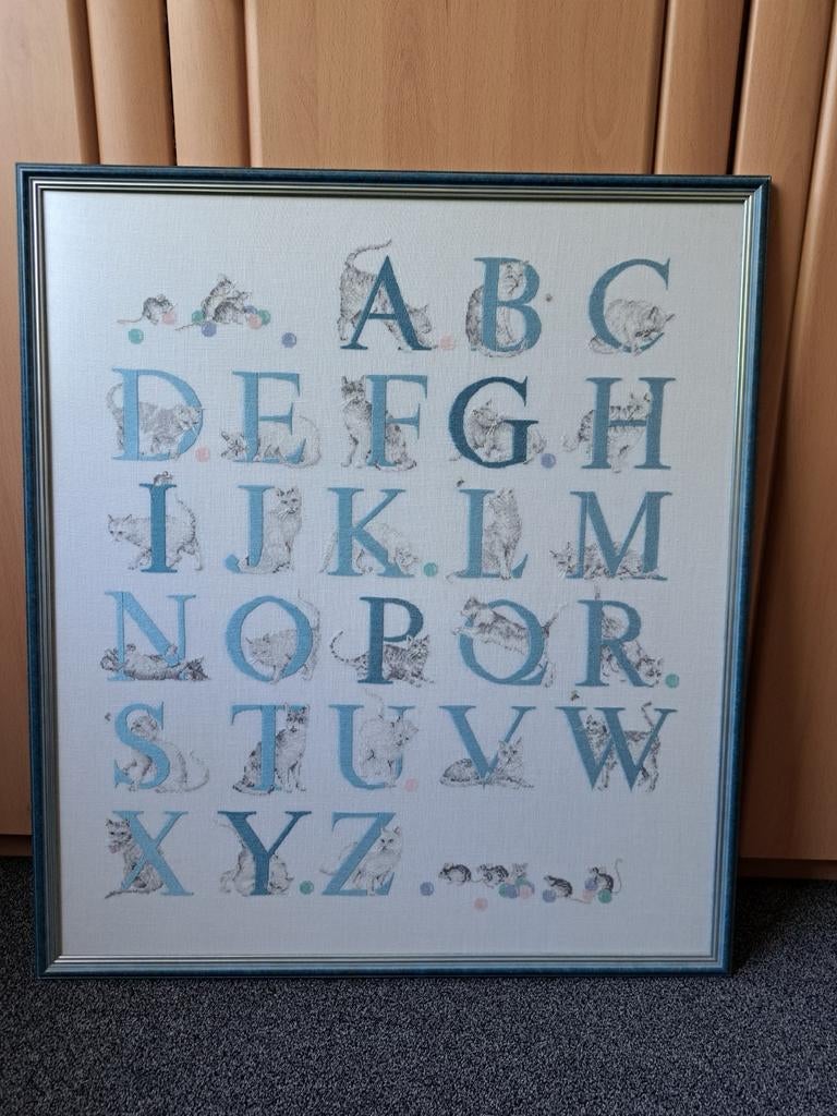 Geborduurd Katten alfabet., Ophalen, Zo goed als nieuw, Handborduren, Overige typen