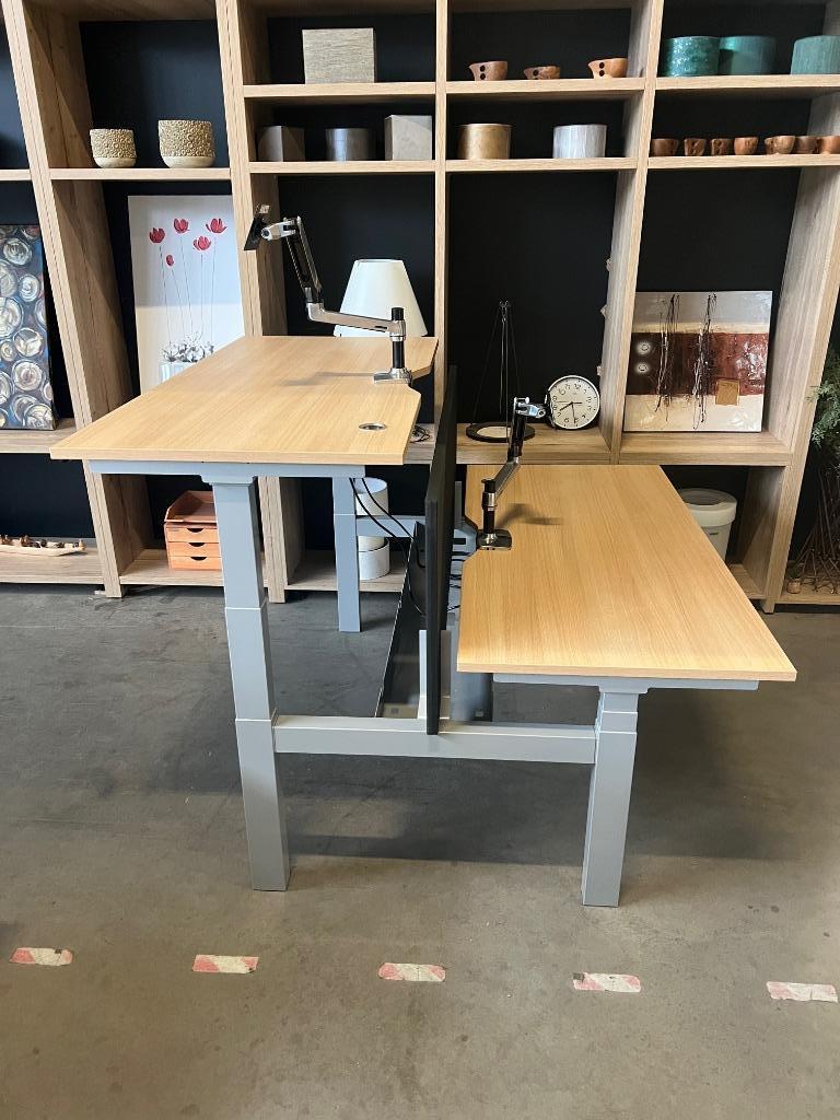 Voortman Electrische zit-sta duo-bureau 160x76xH65-125, 20st, Verzenden, In hoogte verstelbaar, Gebruikt