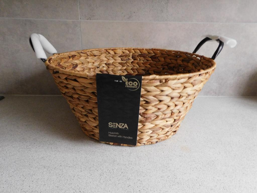 Mand 44x22 cm. Hyacinthenblad Senza, Overige materialen, Mand, Rond, Nieuw