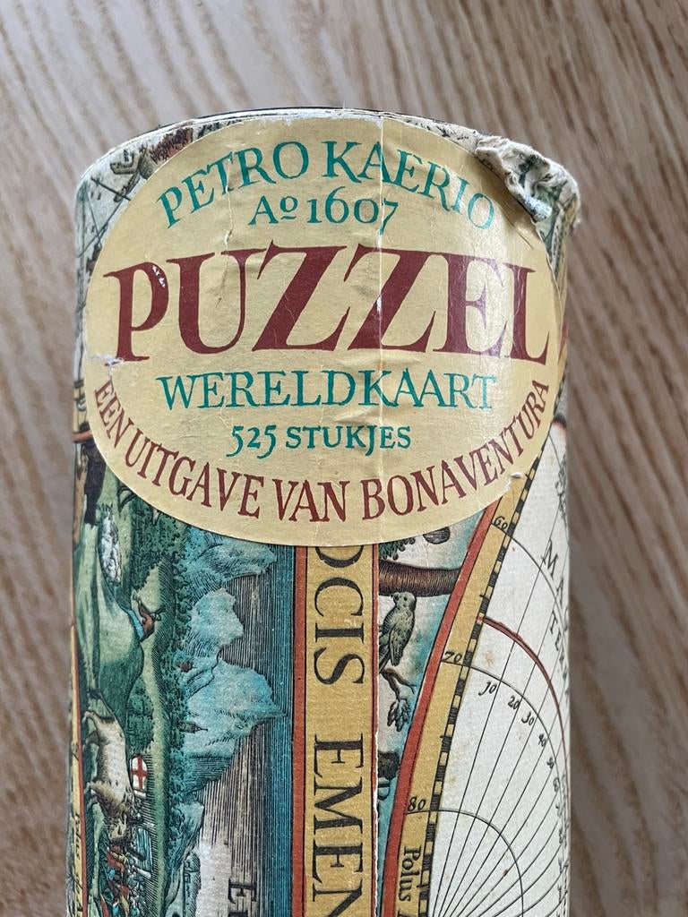 Wereldkaart puzzel Vintage, Ophalen of Verzenden, 500 t/m 1500 stukjes, Gebruikt, Legpuzzel