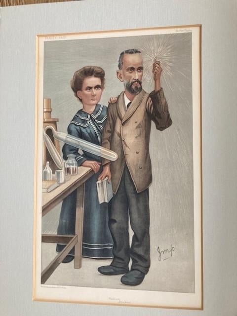 Antieke Vanity Fair mr and mrs Curie, Ophalen of Verzenden