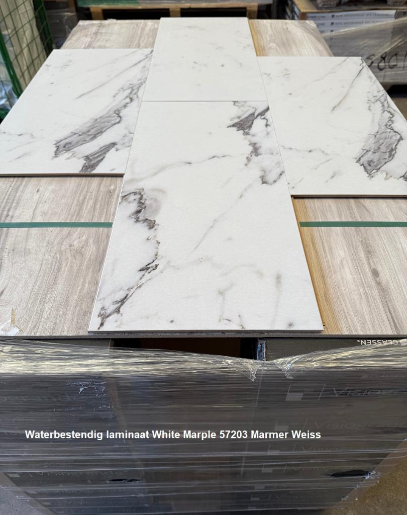 Waterbestendig Visio Tegel Laminaat Marmer wit €14,95p/m2, 75 m² of meer, Nieuw, Ophalen of Verzenden, Beige