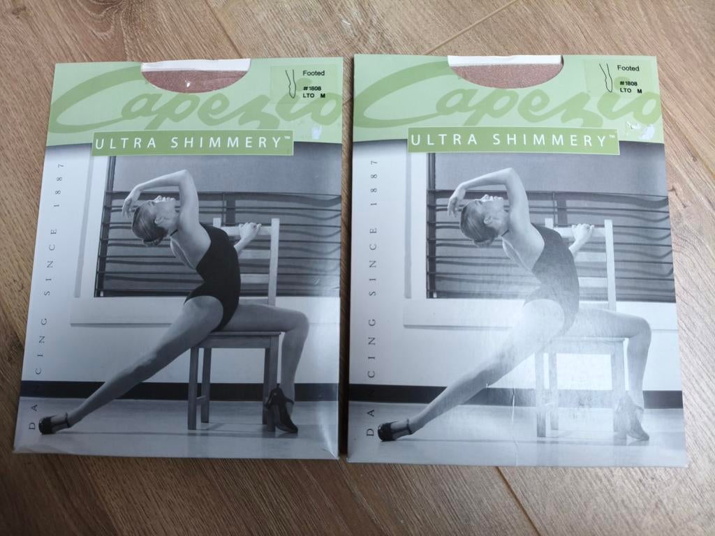 Capezio 1808 footed light toast ultra shimmery panty dans, Sport en Fitness, Dansen, Ophalen of Verzenden, Nieuw, Kleding