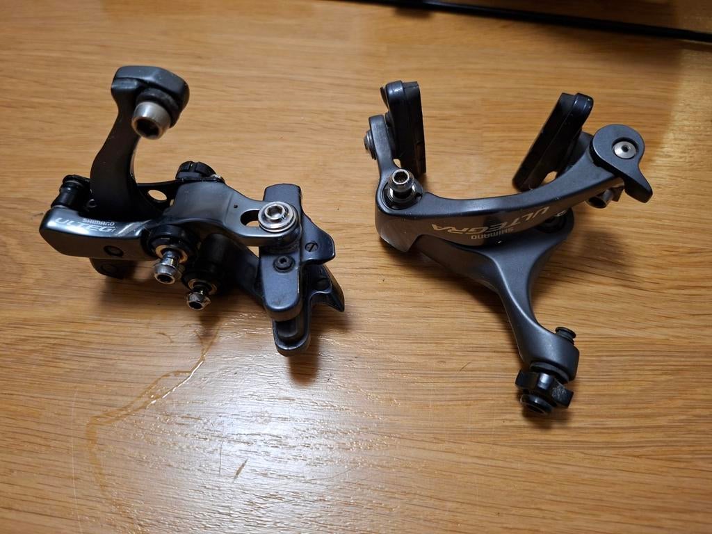 Shimano ultegra 6800 postmount remhoeven set, Fietsen en Brommers, Fietsonderdelen, Crankstel of Pedalen, Gebruikt, Ophalen of Verzenden