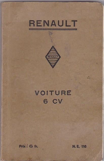 Renault 6cv instructieboek handleiding notice vooroorlogs, Ophalen of Verzenden