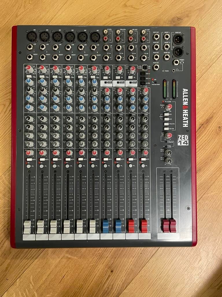 Allen & Heath ZED-14 Mengpaneel, Ophalen, Gebruikt, 10 tot 20 kanalen, Microfooningang