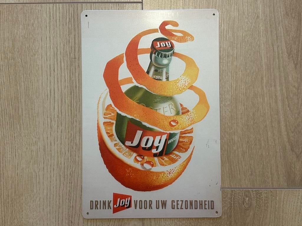 Reclamebord Joy Limonade 20x30, Verzamelen, Ophalen of Verzenden, Zo goed als nieuw, Reclamebord