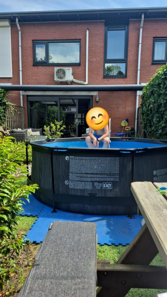 Exit frame zwembad black wood 244 x 76 cm complete set!, Ophalen, Minder dan 80 cm, Rond, 300 cm of meer