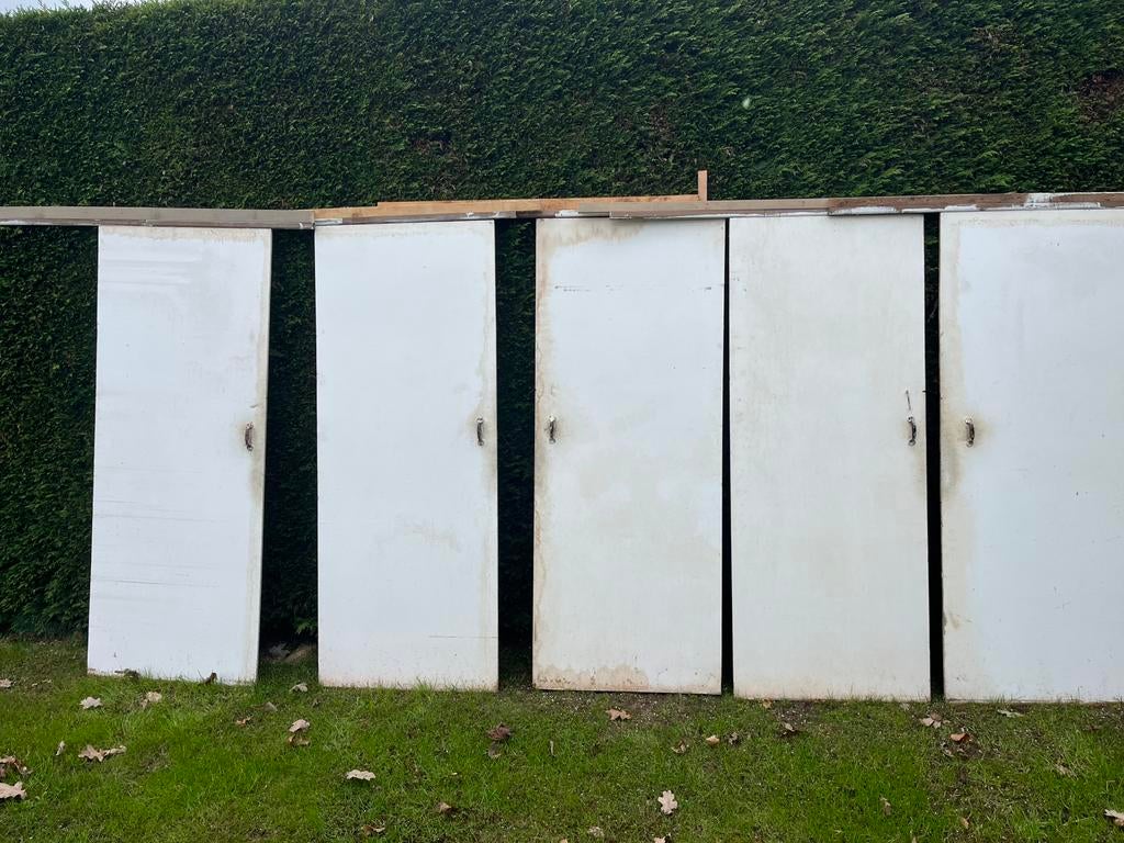 Te koop 5 schuifdeuren met rail, Ophalen, Gebruikt, Binnendeur, Minder dan 200 cm