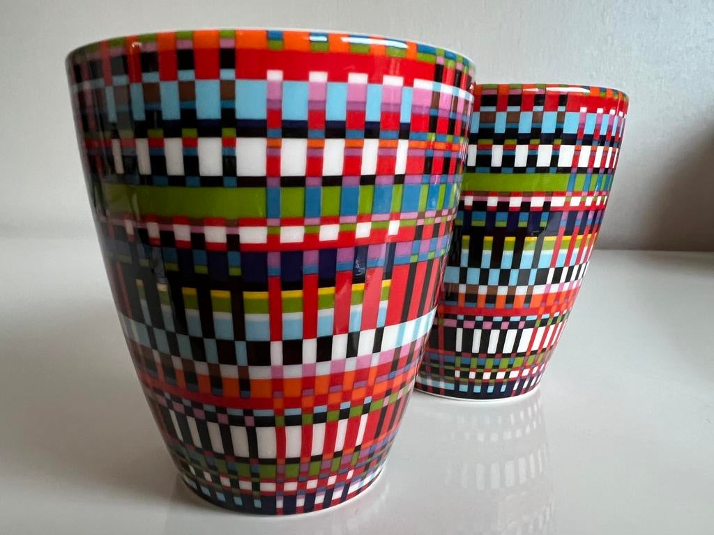 2 Iittala Origo Mix Jubileum Beker Multicolor A. Häberli, Ophalen of Verzenden, Zo goed als nieuw, Overige stijlen, Kop(pen) en/of Schotel(s)
