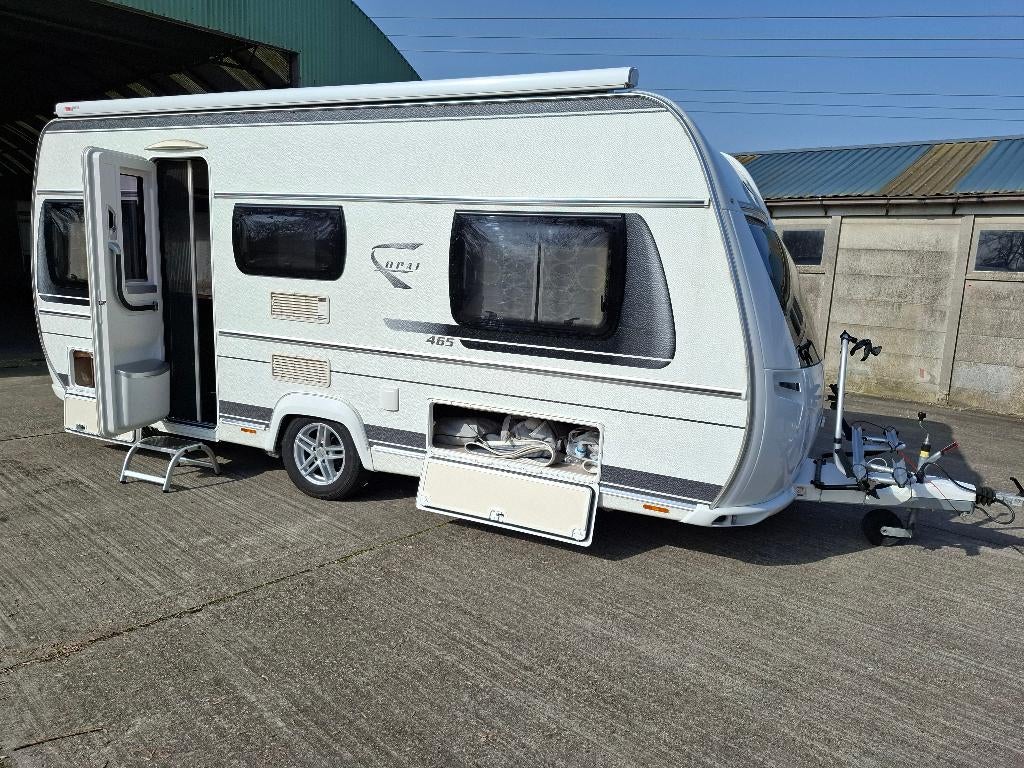 Fendt Opal 465 TG enkele bedden Mover,luifel,fietsenrek, Caravans en Kamperen, Standaardzit, Particulier, 1250 - 1500 kg, Tot en met 4