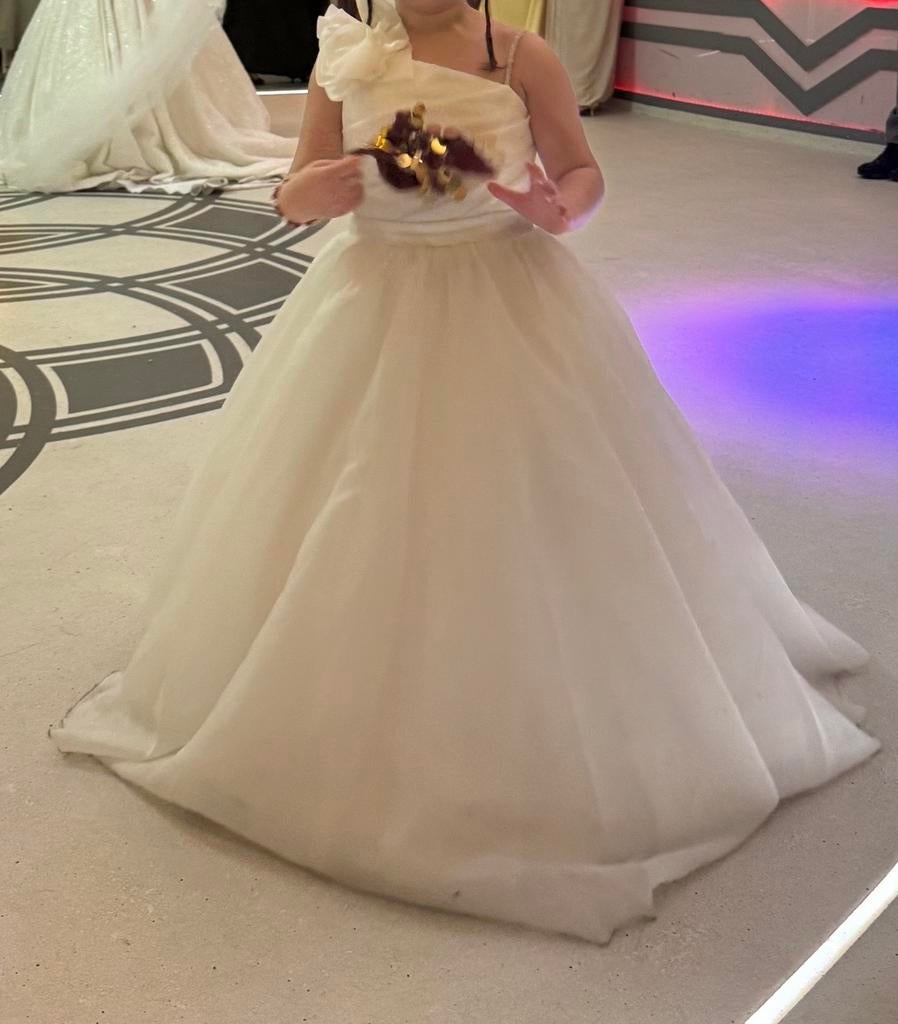 Bruidsjurk meisjes, Kinderen en Baby's, Ophalen of Verzenden, Zo goed als nieuw, Maat 134