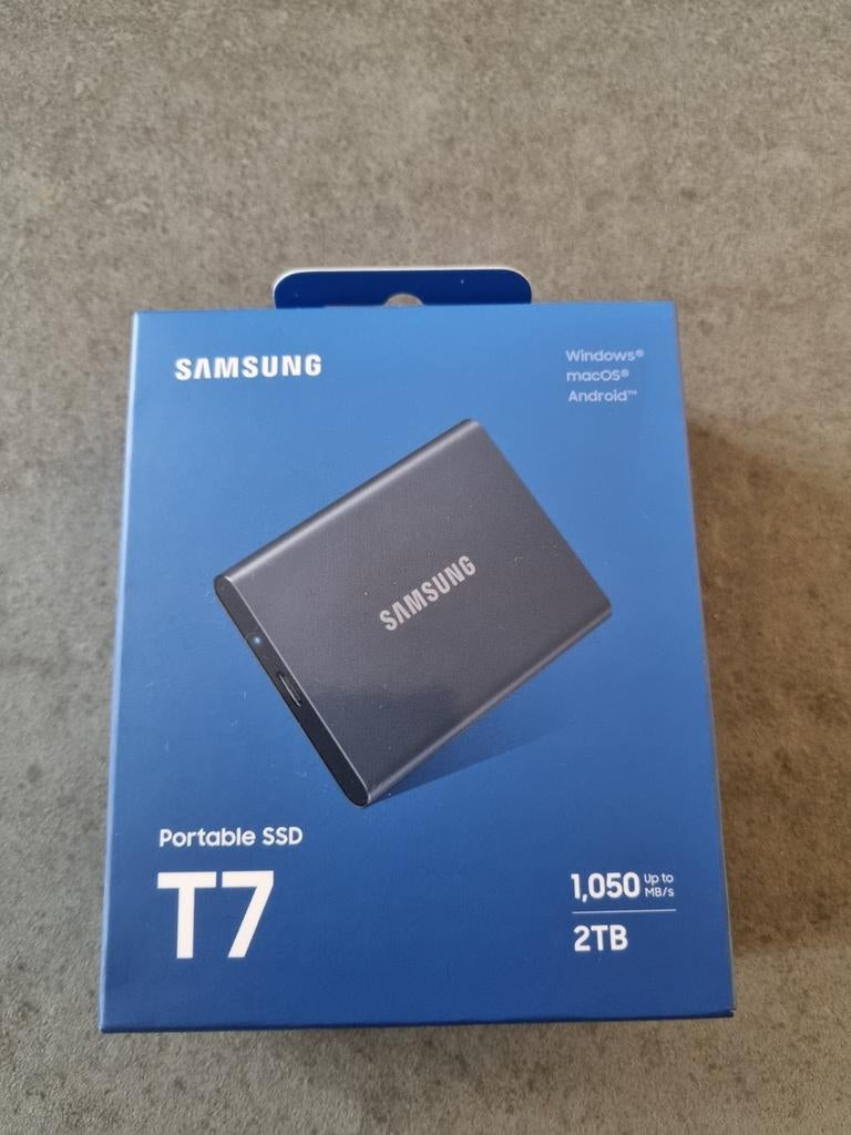 Samsung Portable T7 2TB Externe SSD USB-A 3.2 Gen 2 Grijs, Computers en Software, Harde schijven, Verzenden, 1118 CX, Nieuw, Info@samsung.nl
