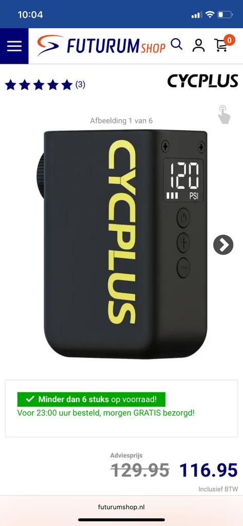 Nieuwe Cycplus AS2 Ultra pomp, Ophalen of Verzenden, Nieuw, Kinderfiets