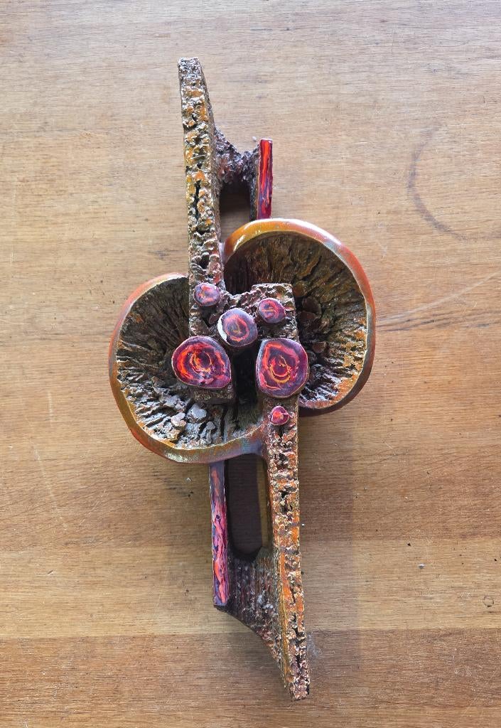 Vintage Ars Munda wandsculptuur jaren 70 Brutalist, Gebruikt, Ophalen of Verzenden, X, X