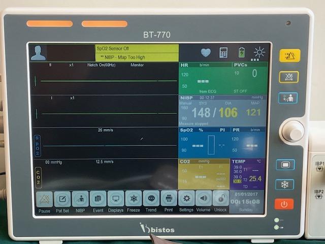 Bewakings monitor Bistos incl etCO2 capnografie in doos