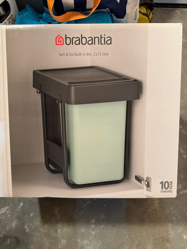 Brabantia Sort & Go Built-in Bin 2x15L - Nieuw, Huis en Inrichting, Woonaccessoires | Prullenbakken, Ophalen, Kunststof, Nieuw