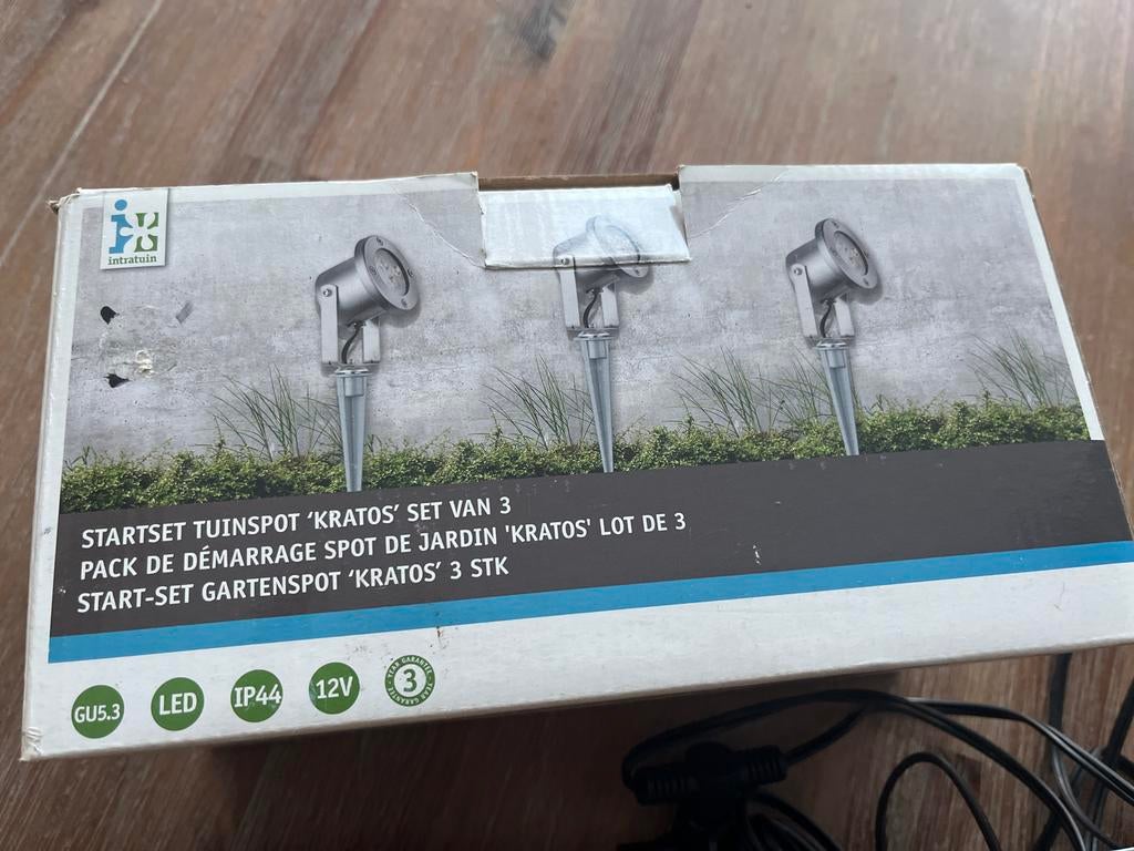 Intratuin Starter Tuinspots 'Kratos' Set van 3 LED IP44, Tuin en Terras, Buitenverlichting, Minder dan 50 watt, Ophalen of Verzenden