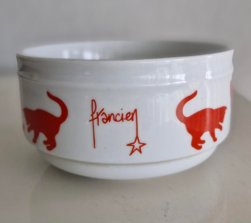 Schaaltje Francien met Katten opdrukken, Ophalen of Verzenden, Zo goed als nieuw, Overige stijlen, Schaal of Schalen