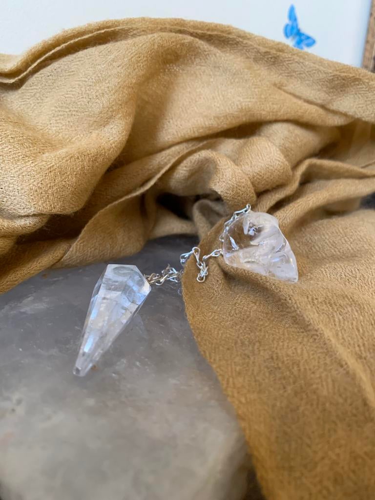 Bergkristal pendel schedel skull beschermt inzicht intuïtie, Ophalen of Verzenden, Nieuw