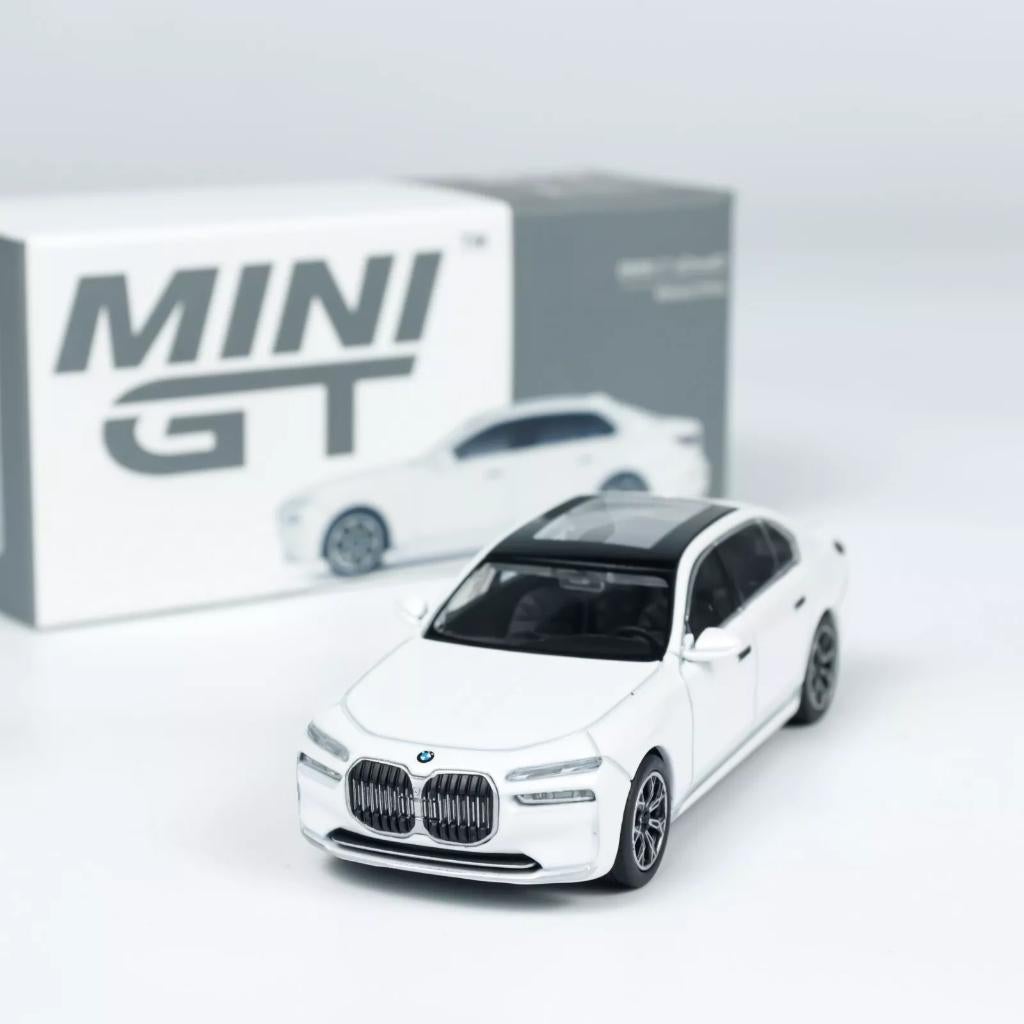 BMW i7 xdrive60 van Mini GT 1/64 nr. 819, Ophalen of Verzenden, Nieuw, Auto