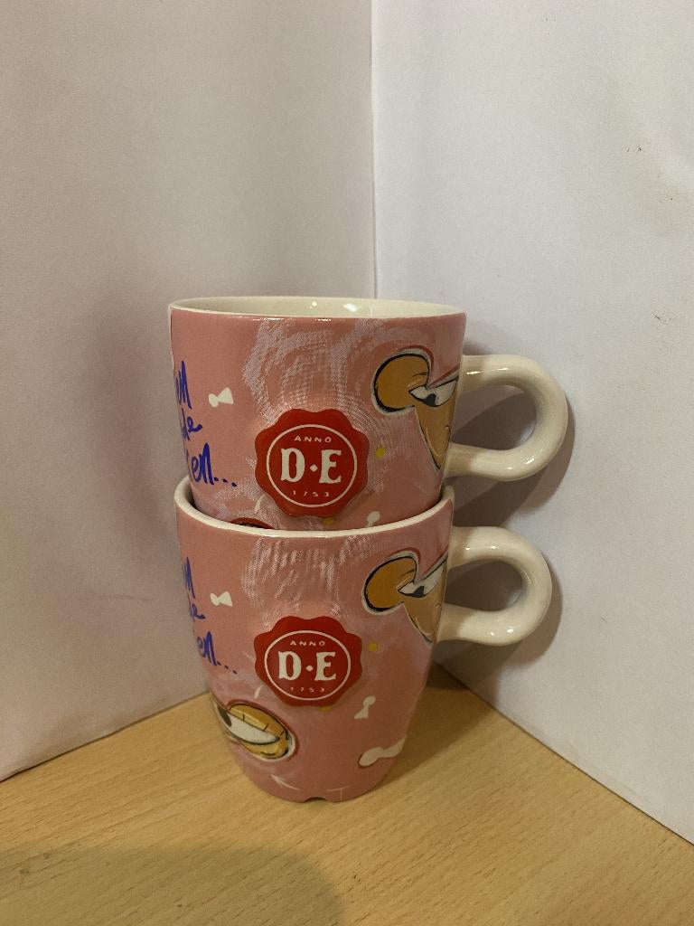 2 Douwe Egberts Selwyn Senatori koffie mok kopjes Royal Raja, Ophalen of Verzenden, Zo goed als nieuw, Overige stijlen, Kop(pen) en/of Schotel(s)