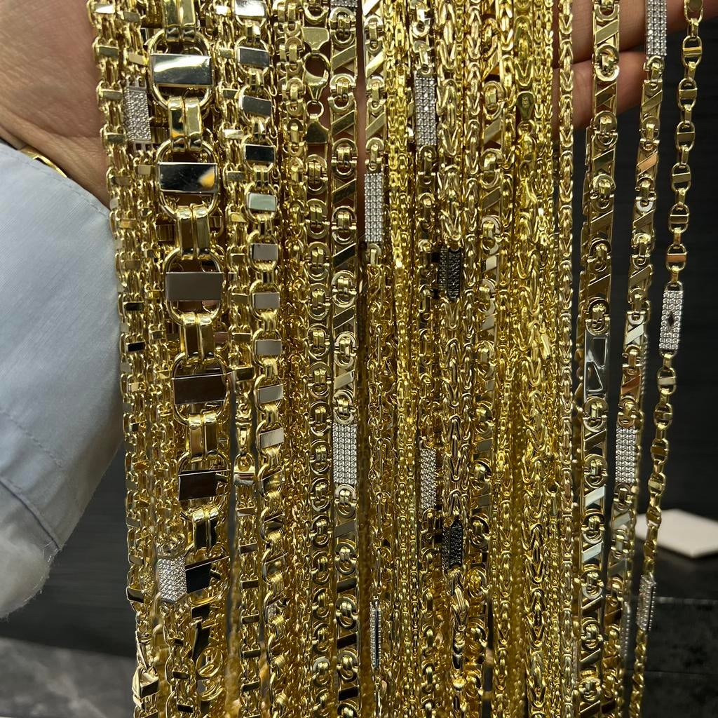 14 karaat gouden kettingen massief valentino magnum, Ophalen of Verzenden, Nieuw, Goud