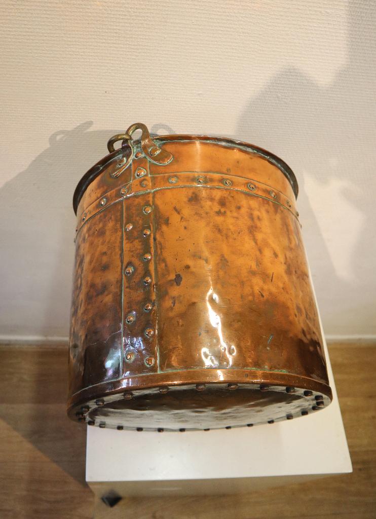 Antieke koperen blokkenbak, nagelemmer, Antiek en Kunst, Antiek | Koper en Brons, Ophalen of Verzenden, Koper