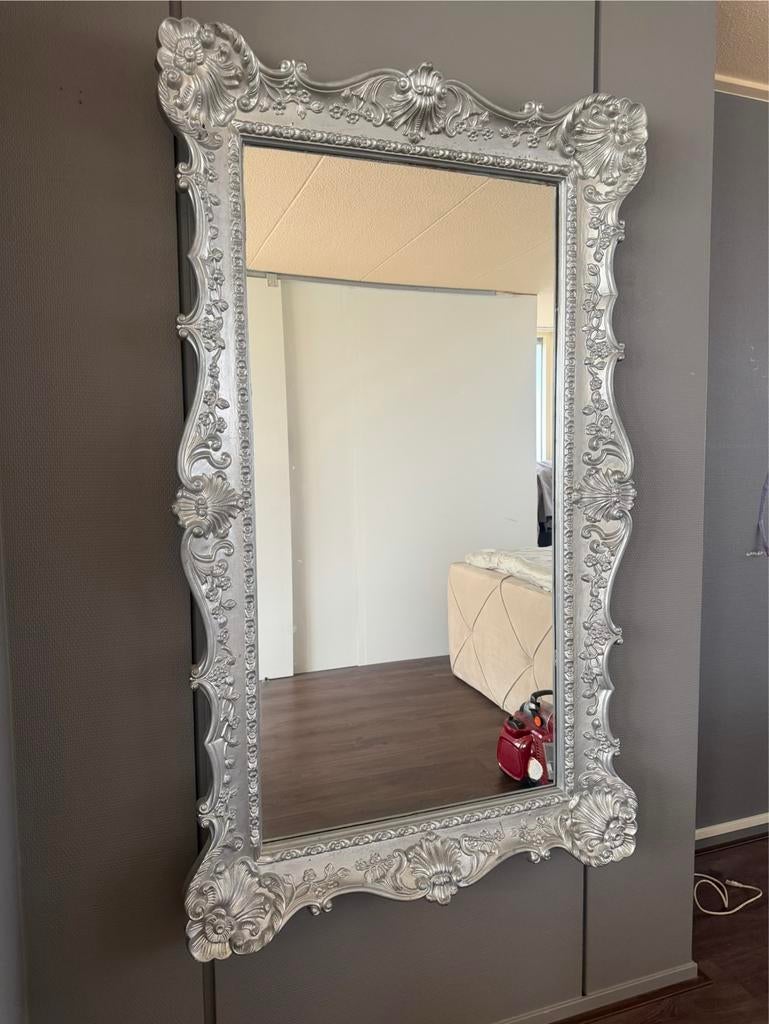 Barok Spiegel Zilver, Huis en Inrichting, Woonaccessoires | Spiegels, Ophalen, Zo goed als nieuw, 150 tot 200 cm, Rechthoekig