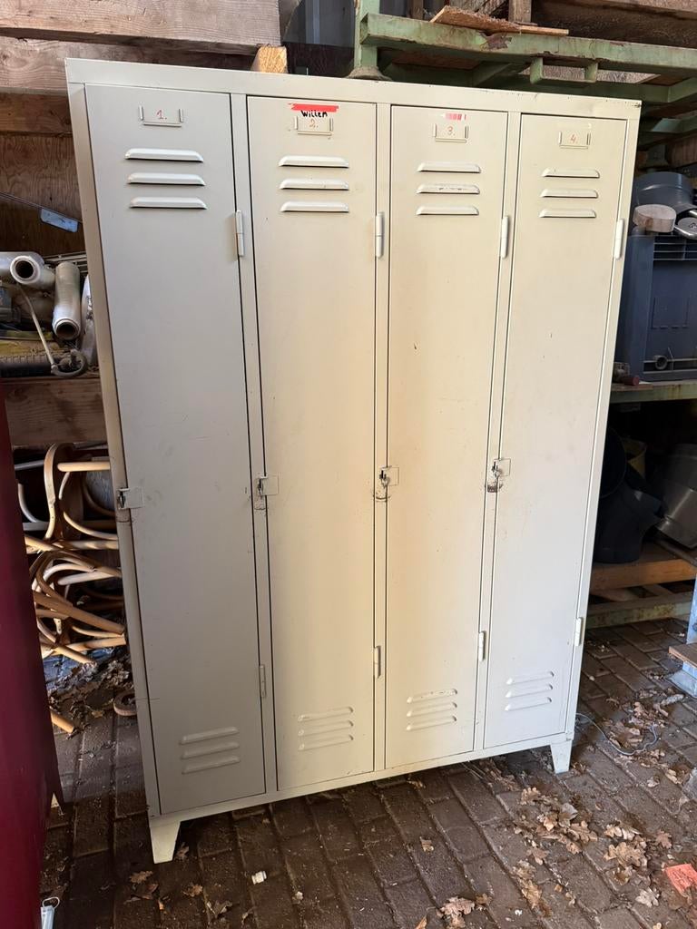 Stalen lockerkast - 4 deuren - 123 cm breed, Huis en Inrichting, Kasten | Lockerkasten, Ophalen, Gebruikt, X, Industrieel