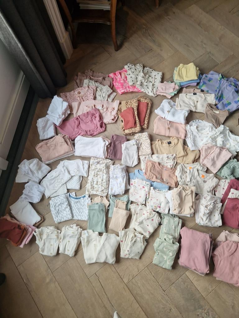 Groot kledingpakket tweeling meisjes maat 56-62 (131 items), Ophalen of Verzenden, Gebruikt, Next, Wibra, Hema, Zeeman, Meisje