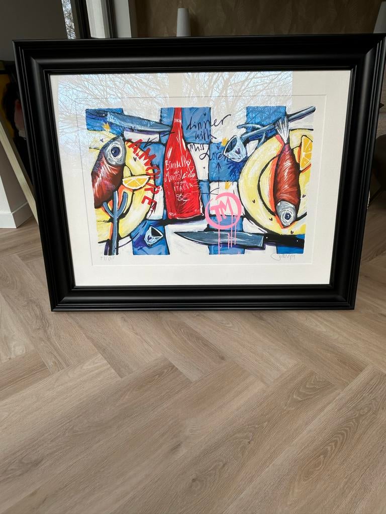 Schilderij Selwyn Senatori - Dinner with Miss Loren, Antiek en Kunst, Kunst | Schilderijen | Modern, Ophalen