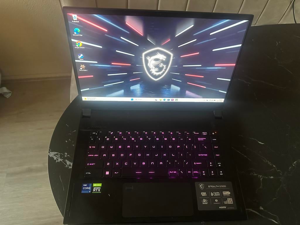 MSI GS66 Gaming laptop, Computers en Software, Windows Laptops, Zo goed als nieuw, 15 inch, SSD, 4 Ghz of meer, 64 GB of meer