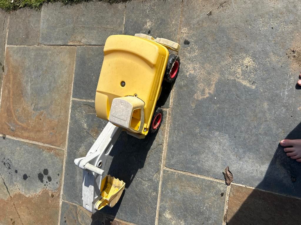 Gele speelgoed graafmachine voor kinderen, Ophalen, Gebruikt