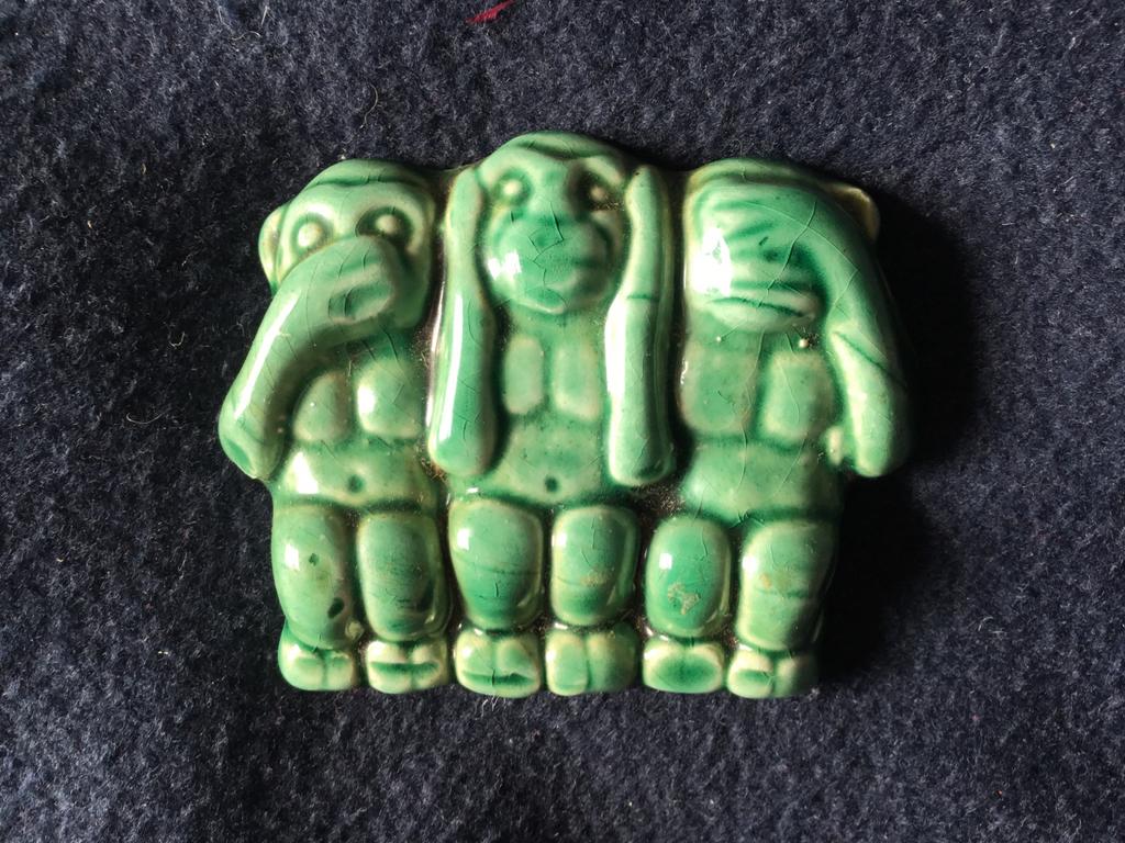 Vintage Beeldje Drie Wijze Apen - Horen Zien Zwijgen, Verzamelen, Beelden en Beeldjes, Ophalen of Verzenden, Gebruikt, Dier