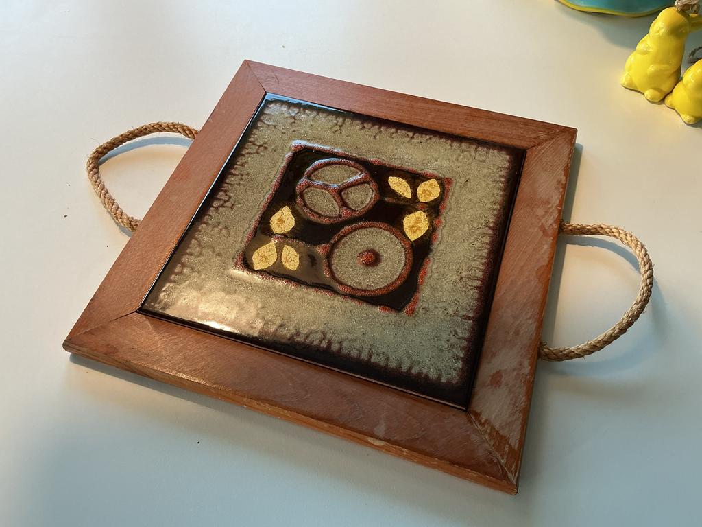 Vintage stenen onderzetter 26x26cm, Huis en Inrichting, Woonaccessoires | Onderzetters, Ophalen of Verzenden, Gebruikt, Pot of Pan