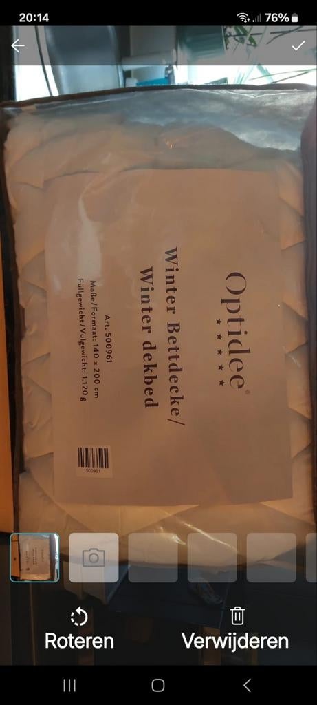 Winterdekbed, Huis en Inrichting, Ophalen, Eenpersoons, Wit, Nieuw