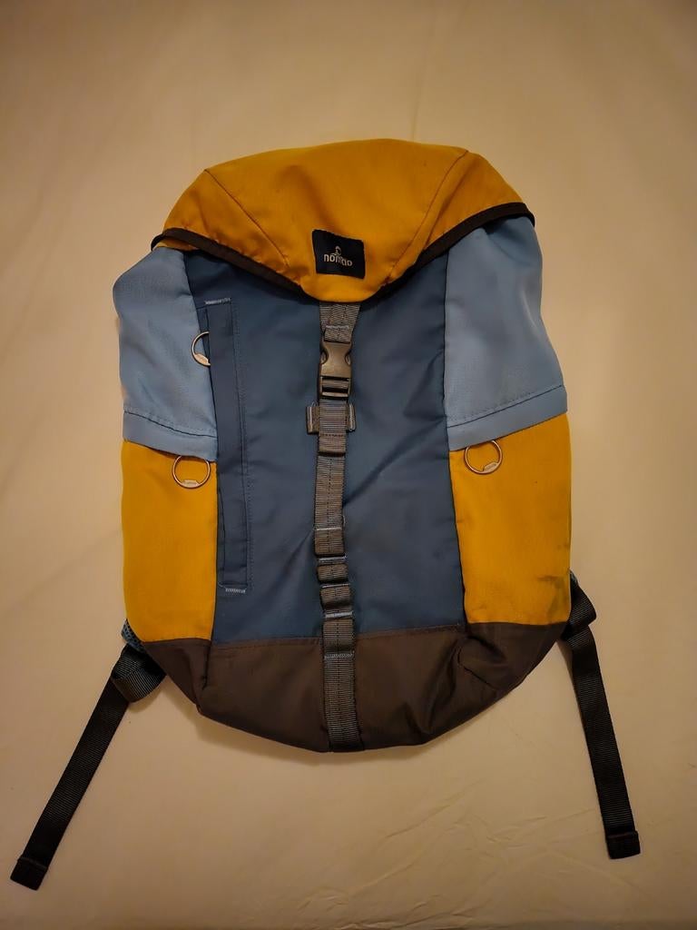 Nomad Urban rugzak - vintage, blauw en geel, Sieraden, Tassen en Uiterlijk, Tassen | Rugtassen, 45 tot 60 cm, Nomad, Gebruikt