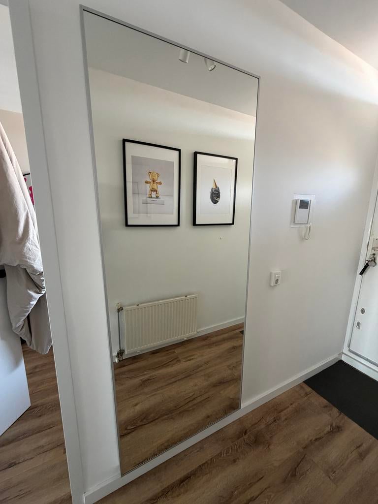IKEA HOVET Spiegel 78x196 cm met aluminium lijst, Huis en Inrichting, Woonaccessoires | Spiegels, Ophalen, Gebruikt, 75 tot 100 cm