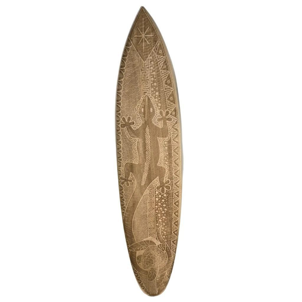 Gecko (blank) - decoratief houten surfplank 150 cm, -, -, Nieuw, Ophalen of Verzenden
