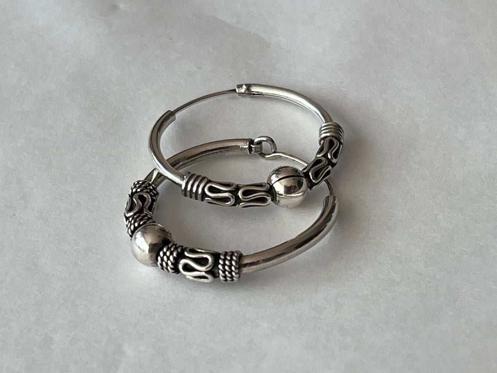 Zilveren oorbellen Creolen, Sieraden, Tassen en Uiterlijk, Oorbellen, Verzenden, Zo goed als nieuw, Zilver