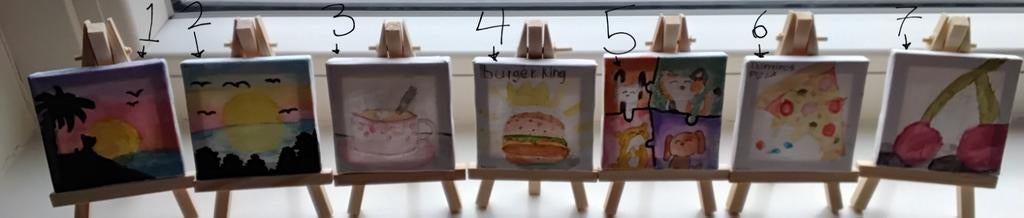 Schilderijtjes (gemaakt door 10 jarige), Ophalen of Verzenden, Voor 1940