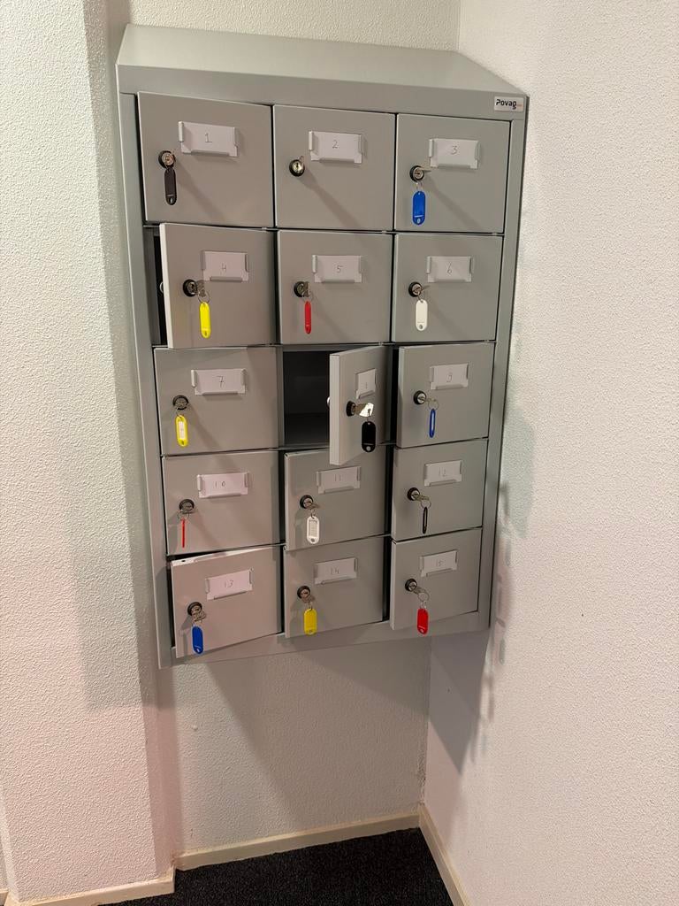 Povac kluisjeskast met 15 vakken en sleutels, Huis en Inrichting, Kasten | Lockerkasten, Ophalen of Verzenden, Gebruikt