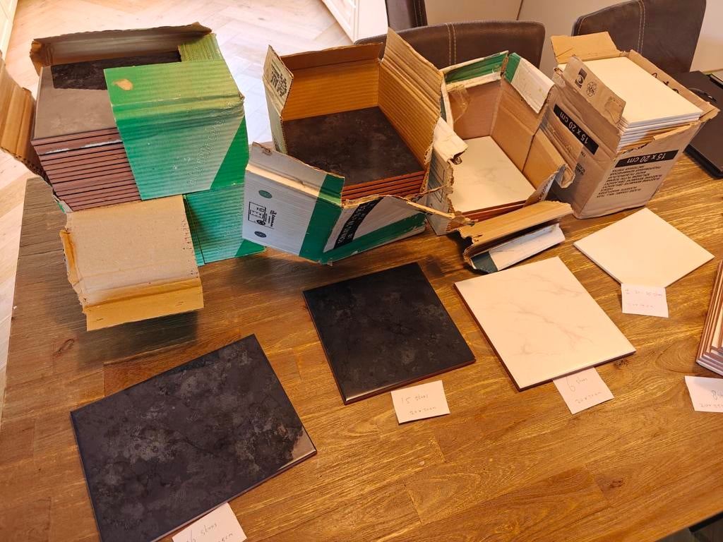 Rest tegels divers, blauw, wit, marmer 4 vierkante meter, Ophalen, Minder dan 20 cm, Minder dan 20 cm, Minder dan 5 m²