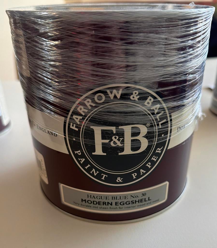 Farrow & Ball Hague Blue No. 30 Modern Eggshell 2.5L, Ophalen, Blauw, Nieuw, Verf